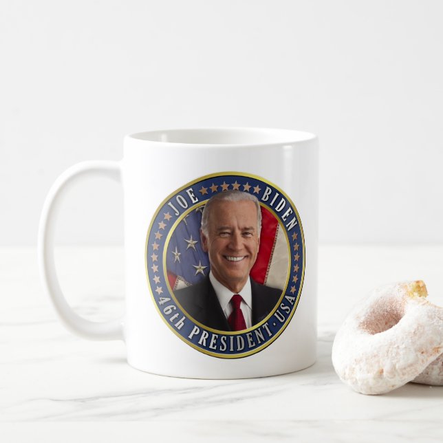 Joe Biden 46th President USA Commemorative Photo Coffee Mug (With Donut)