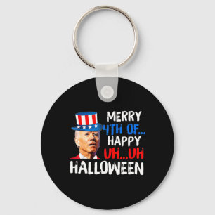 Joe Biden 4th Of July Confused Fun Merry 4th Of Ha Keychain