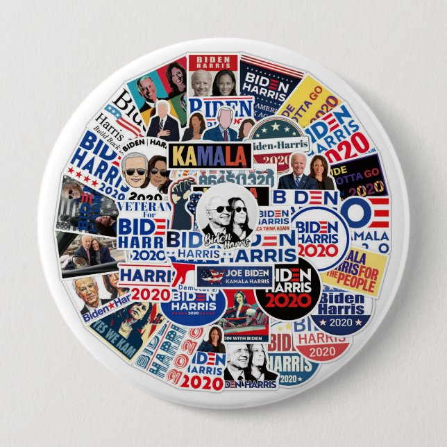 Joe Biden and Kamala Harris 2020 4 Inch Round Button (Front)