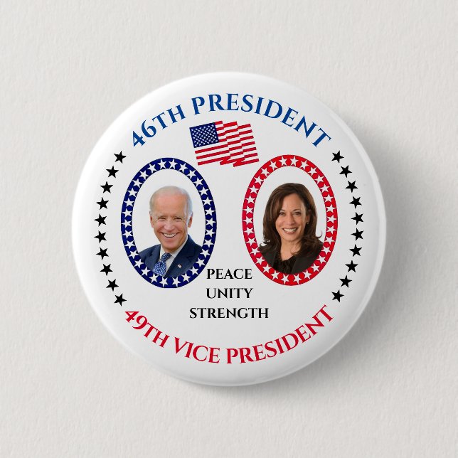 Joe Biden and Kamala Harris 2 Inch Round Button (Front)