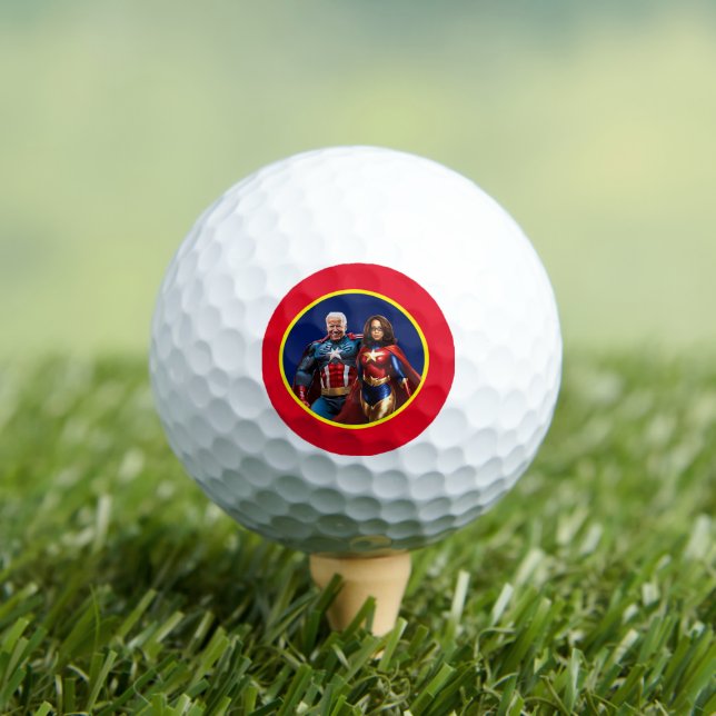 Joe Biden and Kamala Harris as  Superheros Golf Balls (Insitu Tee)