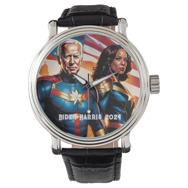Joe Biden and Kamala Harris as  Superheros Watch (Front)