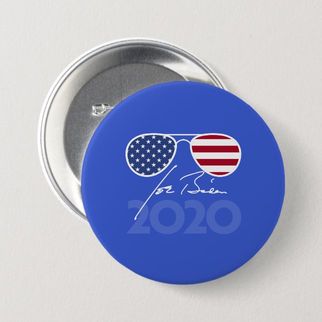 Joe Biden Aviators 2020 3 Inch Round Button (Front & Back)