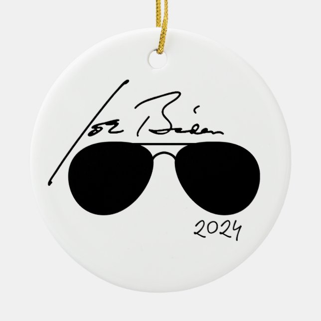 Joe Biden Aviators 2024 Ceramic Ornament (Front)