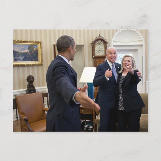 Joe Biden, Barack Obama & Hillary Clinton Postcard (Front)