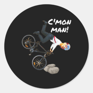 Joe Biden Bicycle Crash Funny Trump Did It Ridin W Classic Round Sticker