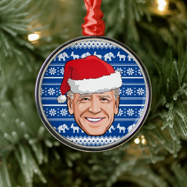 Joe Biden Bleu Ornement en céramique de vacances (Arbre)