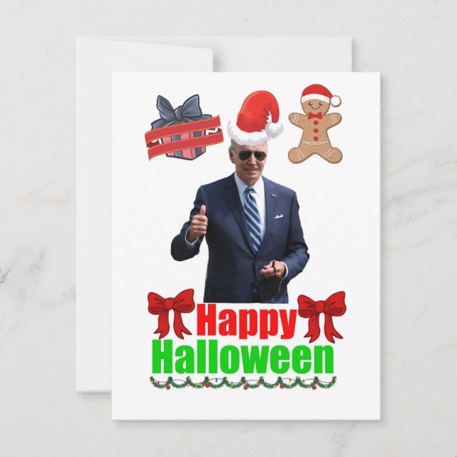 Joe Biden Bonne Carte de Noël Halloween (Devant)