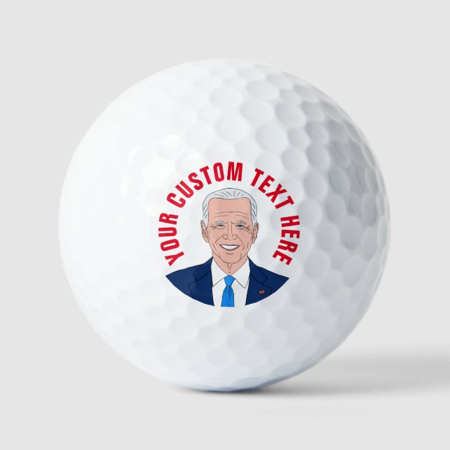 Joe Biden cartoon image personalized golf balls (Front)