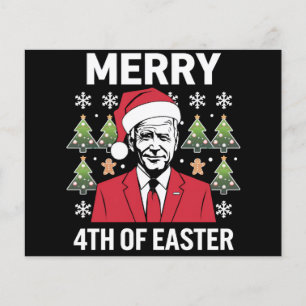 Joe Biden Christmas Santa Hat Merry 4th Of Easter  Flyer