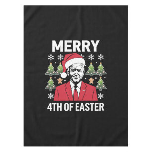 Joe Biden Christmas Santa Hat Merry 4th Of Easter  Tablecloth
