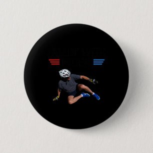 Joe Biden Falling Off Bicycle Biden Bike Meme Funn 2 Inch Round Button