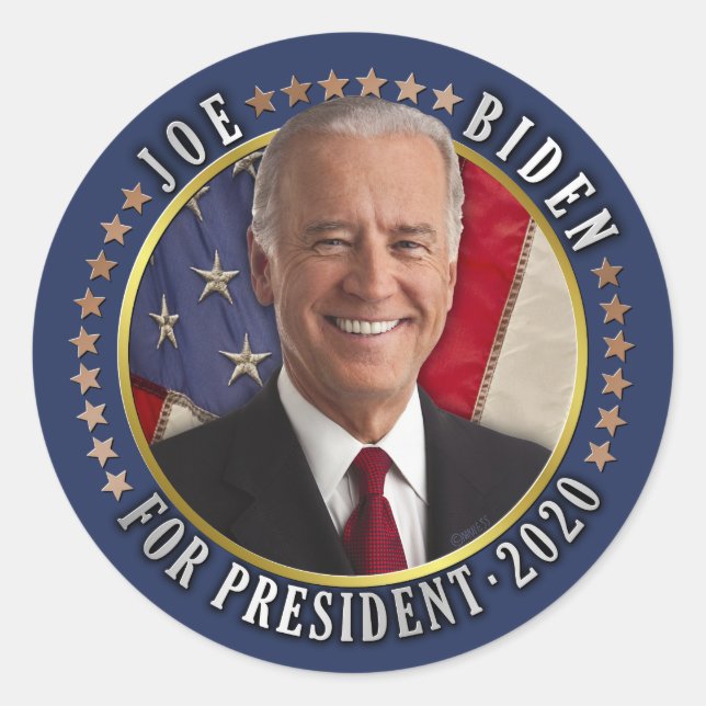 Joe Biden for President 2020 Democrat Photo Classic Round Sticker (Front)