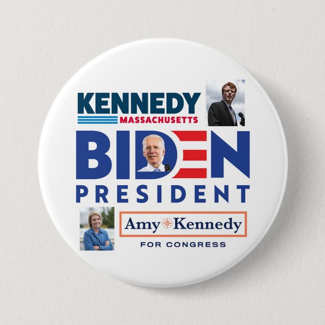 Joe Biden for President Coattails 3 Inch Round Button (Front)