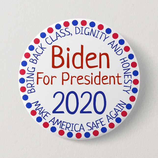 Joe Biden for President Election 2020 Button (Front)