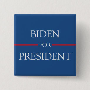 Joe Biden for President Red White and Blue 2 Inch Square Button