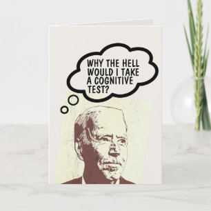 JOE BIDEN FUNNY COGNITIVE TEST CARTES D'ANNIVERSAI