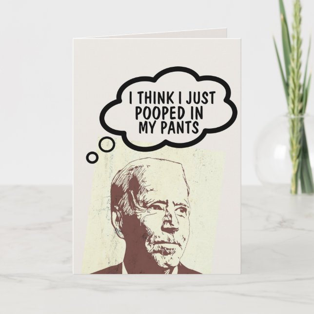JOE BIDEN FUNNY POOP CARTES D'ANNIVERSAIRE (Devant)
