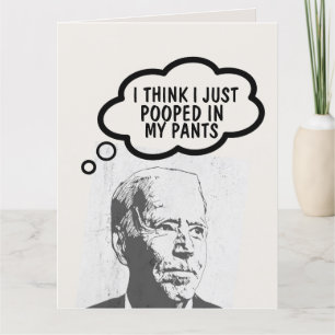 JOE BIDEN FUNNY POOP CARTES D'ANNIVERSAIRE