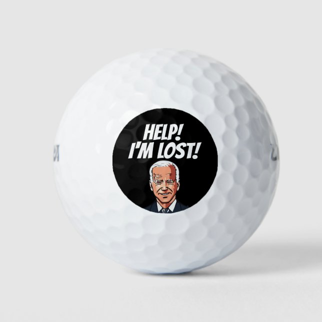 JOE BIDEN HELP! I'M LOST! FUNNY GOLF BALLS (Front)
