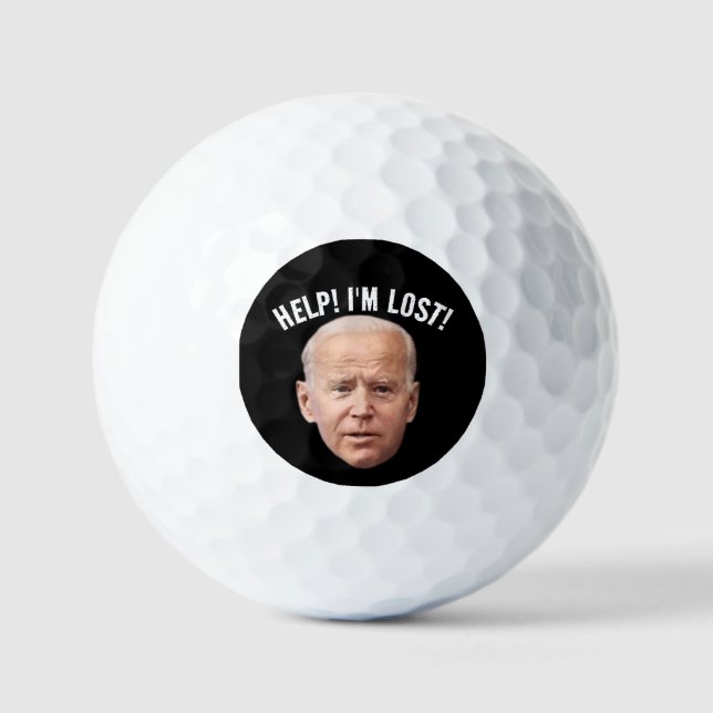 JOE BIDEN I'M LOST! FUNNY GOLF BALLS (Front)