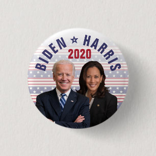 Joe Biden Kamala Harris 2020 President Vice Photos 1 Inch Round Button