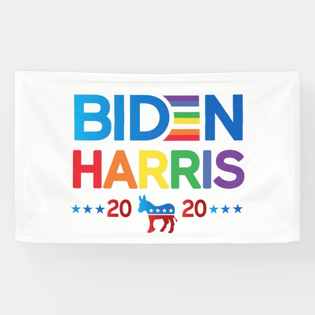 Joe Biden Kamala Harris 2020 Rainbow Gay Pride Banner (Horizontal)