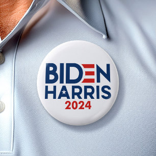 Joe Biden Kamala Harris 2024 Red white blue 2 Inch Round Button