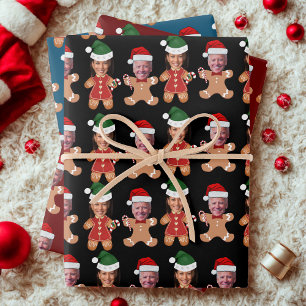 Joe Biden Kamala Harris Custom Face Gingerbread Wrapping Paper Sheet