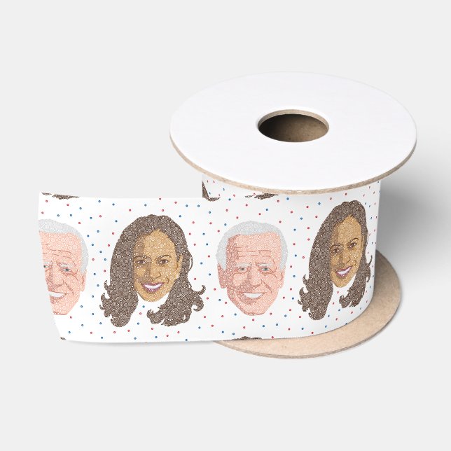 Joe Biden & Kamala Harris Heads Ribbon Satin Ribbon (Spool)