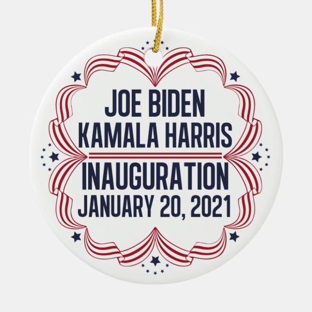 Joe Biden Kamala Harris Inauguration 2021 Ceramic Ornament (Front)