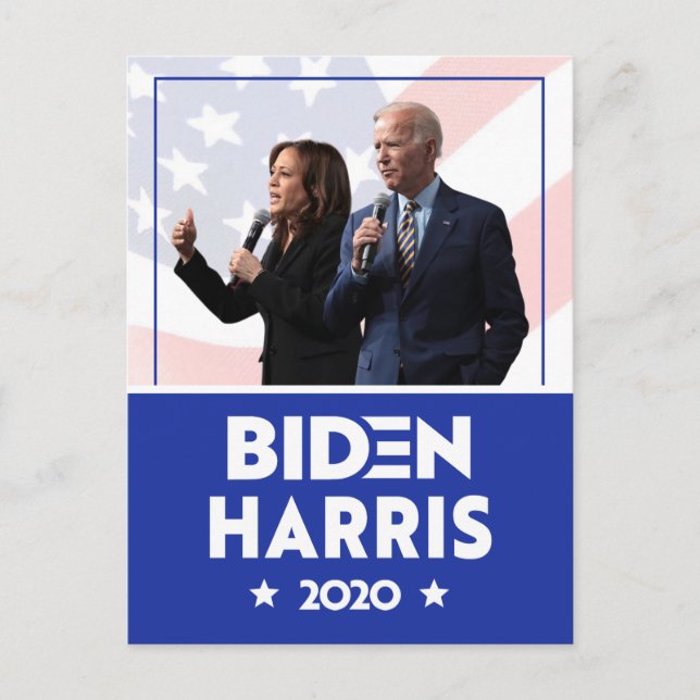 JOE BIDEN KAMALA HARRIS MICROPHONE Speech 2020 Postcard (Front)