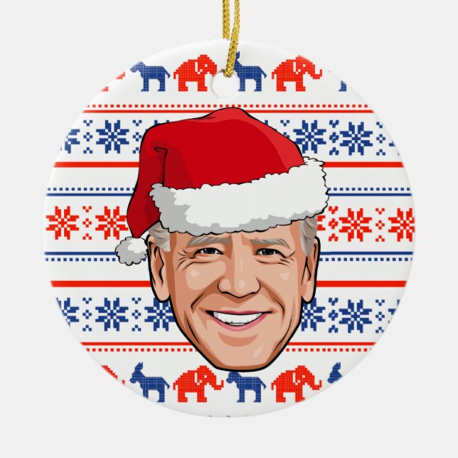 Joe Biden Noël Ornement en céramique (Devant)