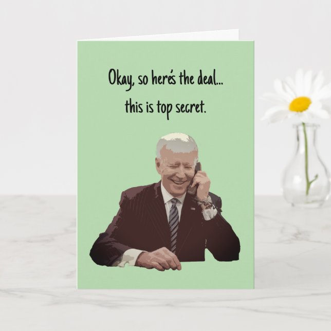 Joe Biden Phone Call Amusing greeting card (Small Plant)