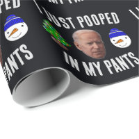JOE BIDEN POOPED IN PANTS CHRISTMAS WRAPPING PAPER