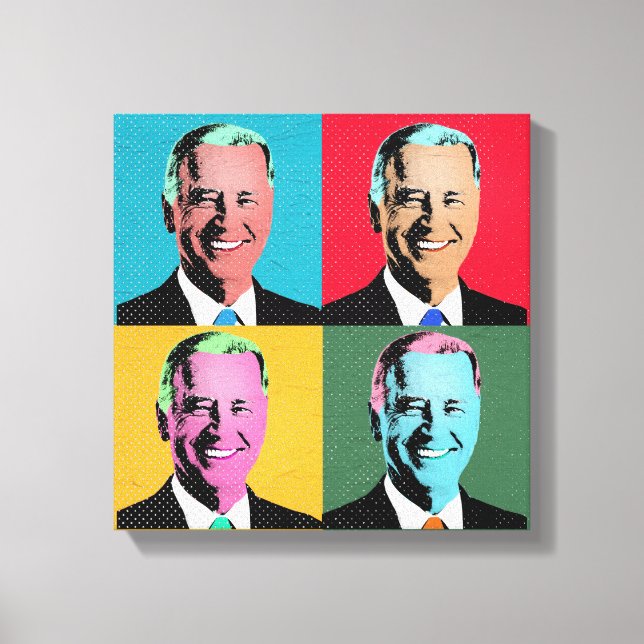 Joe Biden Pop Art Painting Canvas Print (Front)