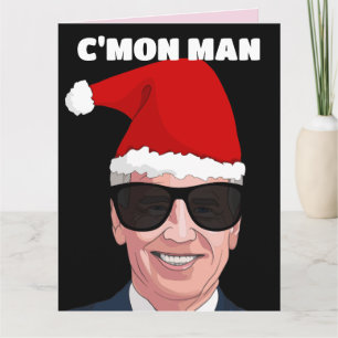 JOE BIDEN PORTANT SANTA HAT GROS CARTES DE NOËL