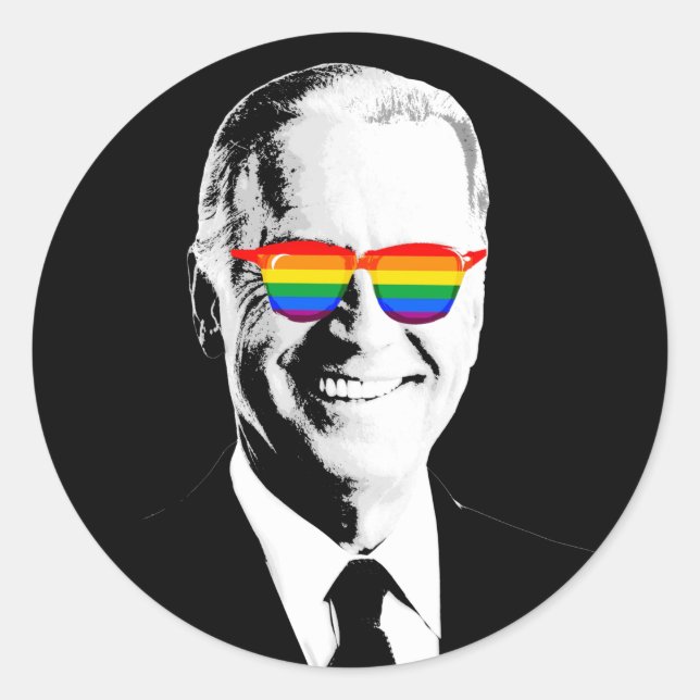 Joe Biden Pride Classic Round Sticker (Front)