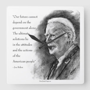 Joe Biden & Quote Square Wall Clock