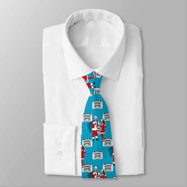 joe biden santa kamala harris blue white house tie (Tied)