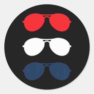 Joe Biden Sunglasses Red White Blue Fun Political  Classic Round Sticker