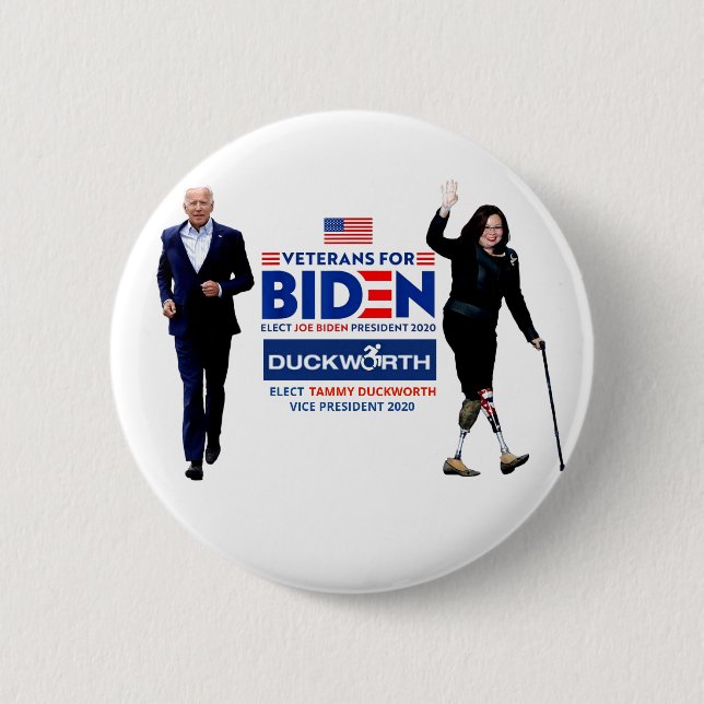 Joe Biden/ Tammy Duckworth 2020 2 Inch Round Button (Front)