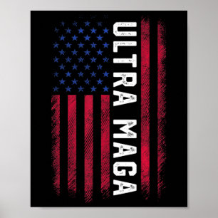 Joe Biden Ultra Maga Ultra Maga America Flag Poster
