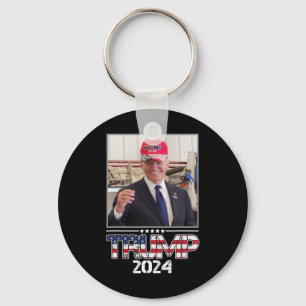Joe Biden Wearing A Trump Hat Election 2024 Funny  Keychain
