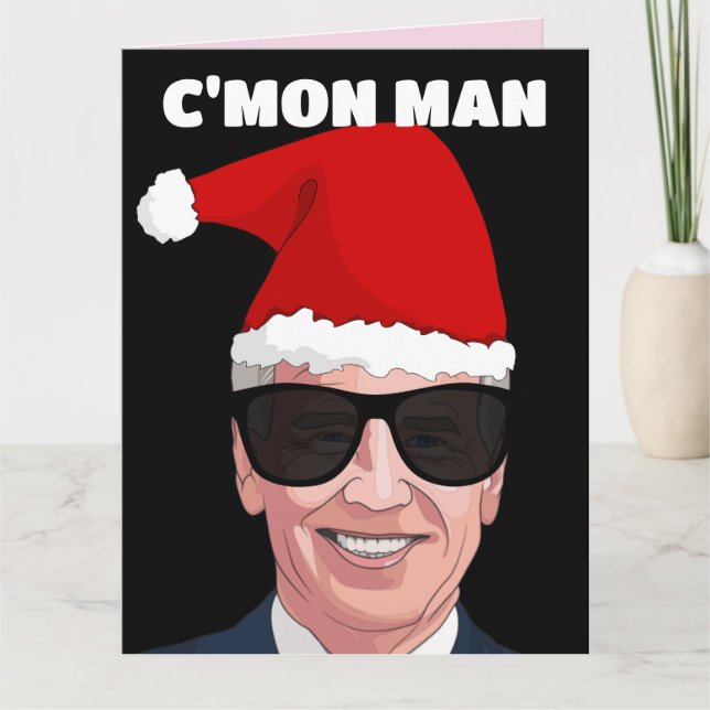 JOE BIDEN WEARING SANTA HAT BIG CHRISTMAS CARDS (Front)