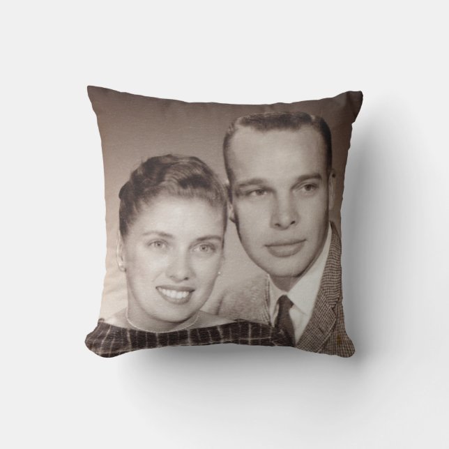 Joe & Char Retro Pillow (Front)