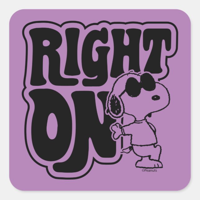 Joe Cool - Right On Square Sticker (Front)