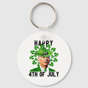 Joe Happy 4th Of July Confused Funny Biden St Patr Keychain