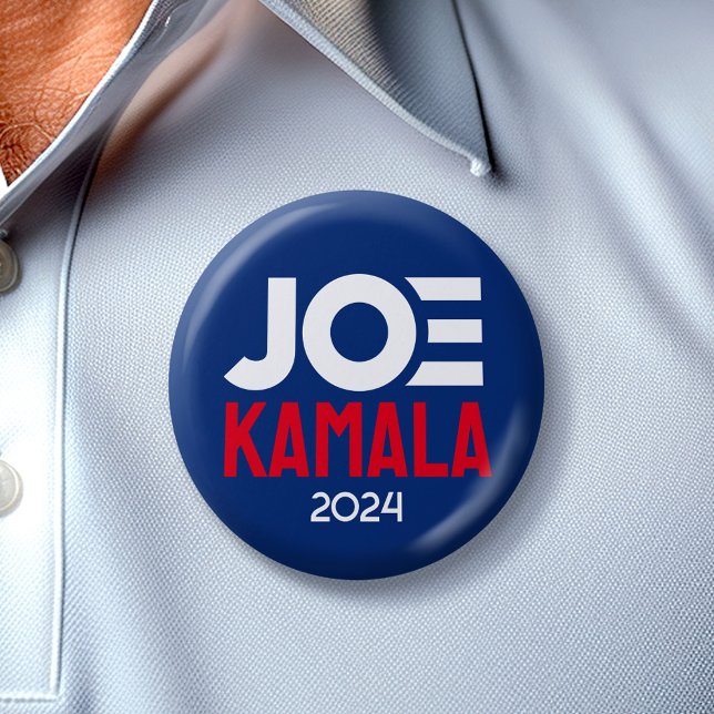 Joe Kamala 2024 - Bold Names Biden Harris 2 Inch Round Button (Joe Kamala 2024)