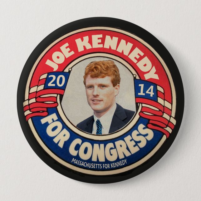 Joe Kennedy for Congress 2014 4 Inch Round Button (Front)
